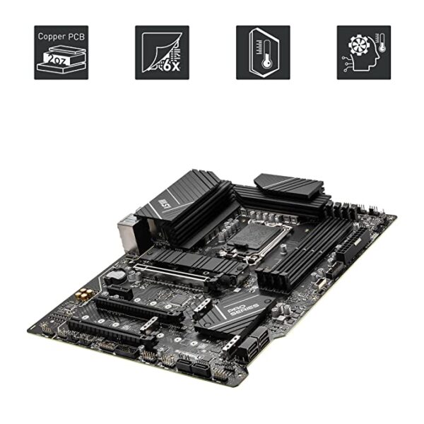 MSI PRO Z790-P WiFi Motherboard, ATX - Supports Intel 12th & 13th Gen Core Processors, LGA 1700-55A DrMOS, DDR5 Memory Boost 7000+MHz/OC, PCIe 5.0 & 4.0 x16, 4 x M.2 Gen4, Wi-Fi 6E, 2.5G LAN - Image 4