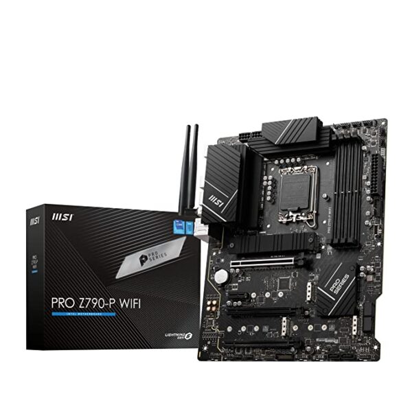 MSI PRO Z790-P WiFi Motherboard, ATX - Supports Intel 12th & 13th Gen Core Processors, LGA 1700-55A DrMOS, DDR5 Memory Boost 7000+MHz/OC, PCIe 5.0 & 4.0 x16, 4 x M.2 Gen4, Wi-Fi 6E, 2.5G LAN