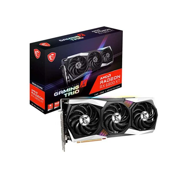 MSI Gaming Radeon RX 6800 XT 16GB pci_e_x16 gddr6 256-Bit HDMI/DP 2285 MHz RDNA 2 Architecture OC Graphics Card (RX 6800 XT Gaming X Trio 16G) Visit the MSI Store