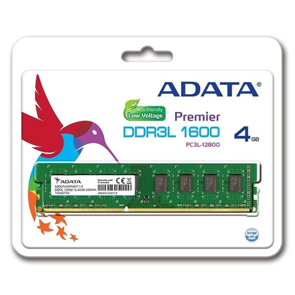 ADATA Premier 8GB DDR3 1600 Mhz PC3L 12800 Unbuffered-DIMM Desktop RAM Memory - Image 2