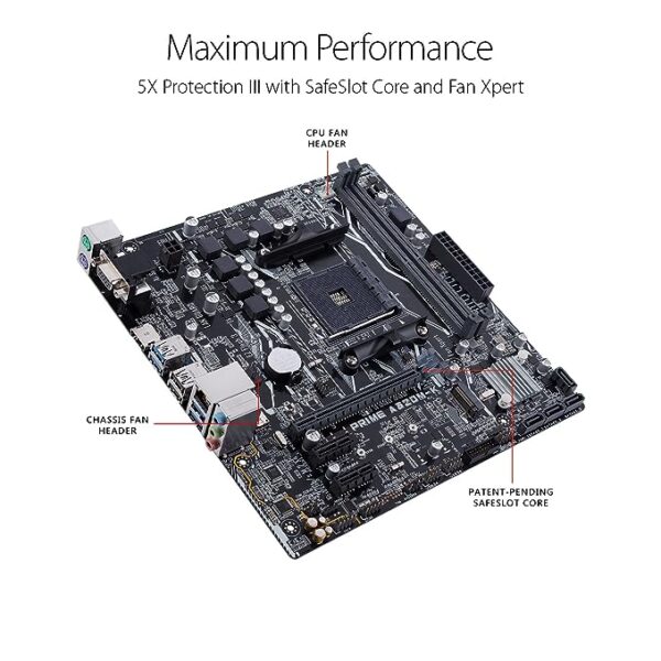 ASUS Prime A320M-K Am4 Uatx Motherboard with Led Lighting Ddr4 32Gb/S M.2 Hdmi Sata 6Gb/S USB 3.0 - Image 4