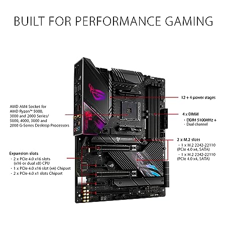 ASUS ROG Strix X570-E Gaming WiFi II AMD AM4 X570S ATX Gaming Motherboard (PCIe 4.0, Passive PCH Heatsink, 12+4 Power Stages, WiFi 6E, 2.5 Gb LAN,USB 3.2 Gen 2 Type C and Aura Sync RGB - Image 3