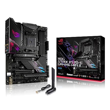 ASUS ROG Strix X570-E Gaming WiFi II AMD AM4 X570S ATX Gaming Motherboard (PCIe 4.0, Passive PCH Heatsink, 12+4 Power Stages, WiFi 6E, 2.5 Gb LAN,USB 3.2 Gen 2 Type C and Aura Sync RGB