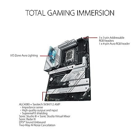 ASUS ROG Strix Z790-A Gaming WiFi D4 LGA 1700 ATX Motherboard with 16 + 1 Power Stages, DDR4, 4xM.2 Slots, WiFi 6E, USB 3.2 Gen 2x2 Type-C®, AI Overclocking, AI Cooling II, & Aura Sync - Image 2