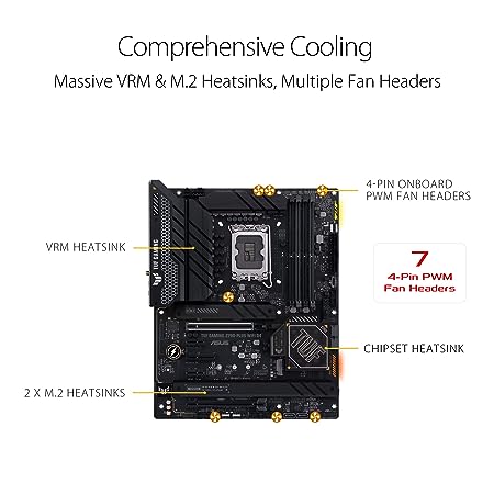 ASUS Tuf Gaming Z790-Plus WiFi Intel Z790 Lga 1700 ATX Gaming Motherboard with 16+1 Drmos Power Stages, Pcie 5.0, Ddr4 Ram Support, Four M.2 Slots, USB 3.2 Gen 2X2 Type-C, & Aura Sync RGB Lighting - Image 3