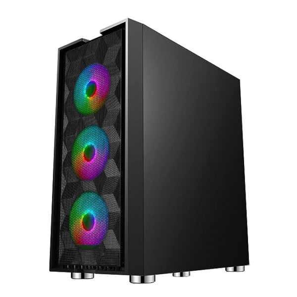 Ant Esports ICE-521MT Mid Tower Computer Case I Gaming Cabinet I Supports ATX MB with Transparent Tempered Glass Side Panel - Black & Royaleflow 120 Auto RGB 120mm 1200 RPM Cooler Case Fan - Image 3