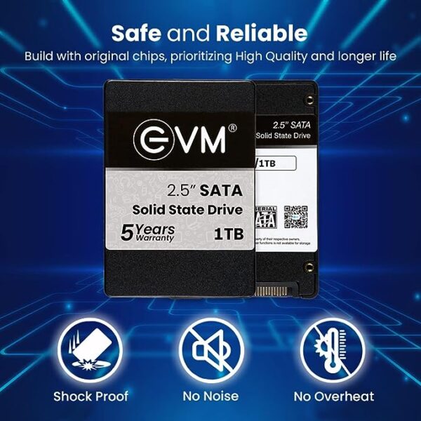 EVM 1TB SSD - 2.5 Inch SATA Solid-State Drive - Faster Boot-Up and Load Times with Read Speeds up to 550MBs & Write Speeds up to 500MBs - High-Performance Storage with 5 Year Warranty (EVM251TB) - Image 4