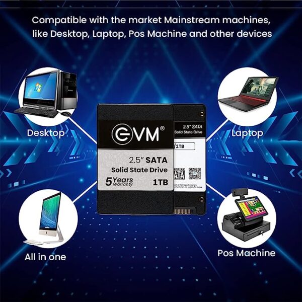 EVM 1TB SSD - 2.5 Inch SATA Solid-State Drive - Faster Boot-Up and Load Times with Read Speeds up to 550MBs & Write Speeds up to 500MBs - High-Performance Storage with 5 Year Warranty (EVM251TB) - Image 5