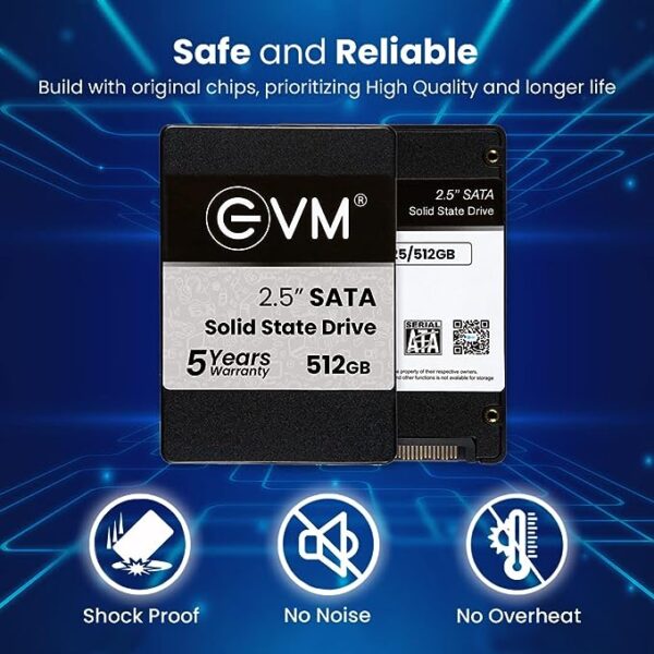 EVM 512GB SSD - 2.5 Inch SATA Solid-State Drive - Faster Boot-Up and Load Times with Read Speeds up to 530MB/s & Write Speeds up to 440MB/s - High-Performance Storage with 5 Year Warranty (EVM25/512GB) - Image 4