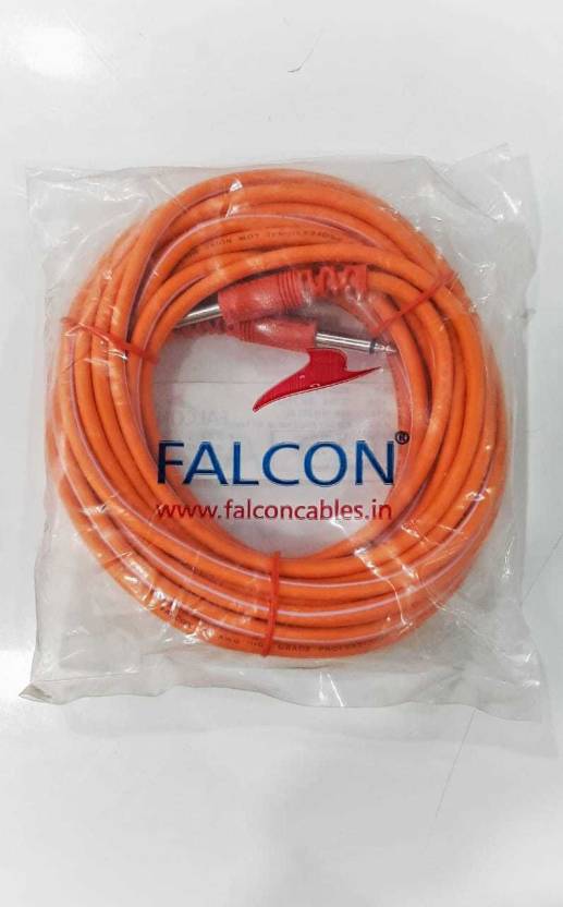 FALCON AUX Cable 10 m copper P(38)6.35mm to(p-38) 6.35mm 10 MTR Jack Mono to Mono Audio Cable for Mixer, Electric Guitar, Amplifier (Compatible with Audio mixer, Amplifier, microphones, portable speakers, Orange, One Cable) - Image 4