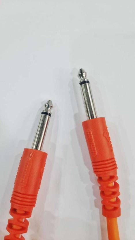 FALCON AUX Cable 10 m copper P(38)6.35mm to(p-38) 6.35mm 10 MTR Jack Mono to Mono Audio Cable for Mixer, Electric Guitar, Amplifier (Compatible with Audio mixer, Amplifier, microphones, portable speakers, Orange, One Cable) - Image 2