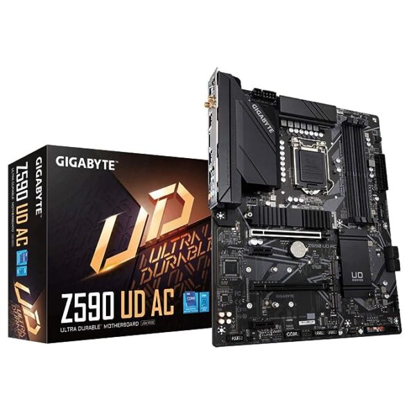 GIGABYTE Z590 AORUS Elite AX ATX Motherboard with Direct 12+1 Phases Digital VRM Design, Full PCIe 4.0* Design, Fully Covered Thermal Design, PCIe 4.0* M.2 with Thermal Guard, DDR4