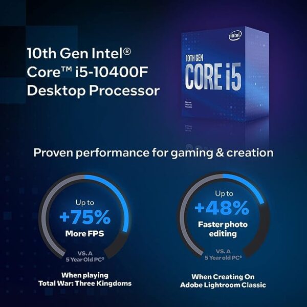 Intel Core i5-10400F 10th Generation Processor with 12MB Cache Memory 6 Cores 12 Threads and 3 Years Warranty (Comes with Fan Inside The Box) - Image 3