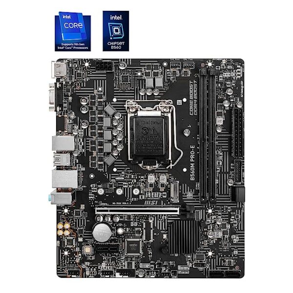 MSI B560M PRO-E Motherboard, Micro-ATX, Supports Intel Core 11th Gen Processors, LGA 1200-2 x DIMMs (5200MHz/OC), 1 x PCIe 4.0 x16, 1 x M.2 Gen4/3, 2.5G LAN - Image 7