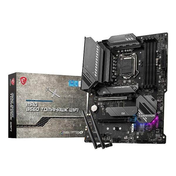 MSI MAG B560 Tomahawk WiFi ATX Gaming Motherboard | Supports 10th/11th Gen Intel Core Processor | LGA 1200 Socket, DDR4, 5066 MHz, 3 x M.2 Slots | USB 3.2 Gen 2, Type-C, 2.5G LAN, DP/HDMI | Wi-Fi 6E