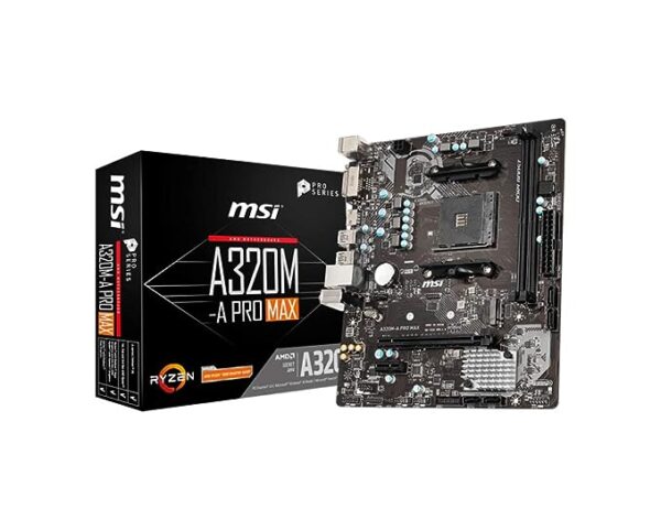 MSI A320M-A PRO MAX AMD AM4 Socket m-ATX Motherboard for Ryzen 1st 2nd 3rd Gen A-Series Athlon X4 Desktop Processors - Support DDR4 - Image 5