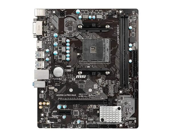 MSI A320M-A PRO MAX AMD AM4 Socket m-ATX Motherboard for Ryzen 1st 2nd 3rd Gen A-Series Athlon X4 Desktop Processors - Support DDR4