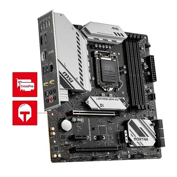 MSI MAG B560M Mortar WiFi Micro-ATX Gaming Motherboard (10th/11th Gen Intel Core, LGA 1200 Socket, DDR4, 5066+ MHz, 2 x M.2 Slots, USB 3.2 Gen 2, Type-C, 2.5G LAN, Wi-Fi 6E, DP/HDMI) - Image 5