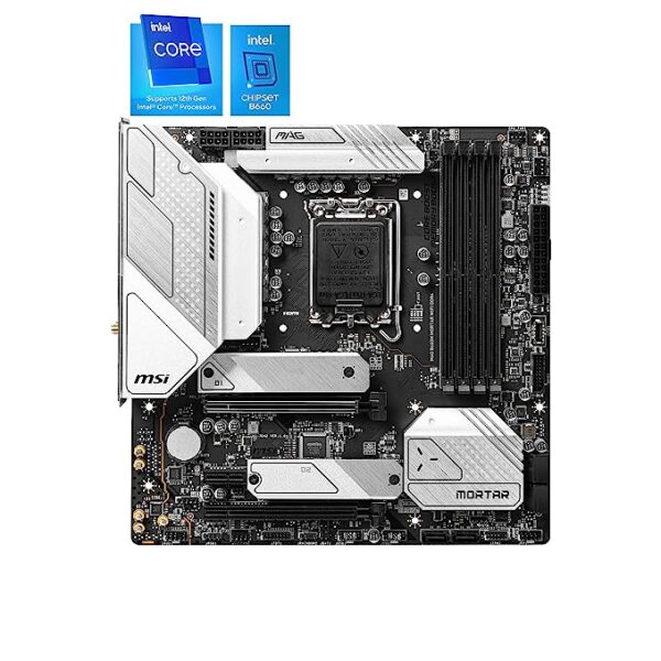 MSI MAG B660M Mortar MicroATX Gaming Motherboard LGA 1700 DDR4 (Intel Core 12th Gen Processors) - Image 2