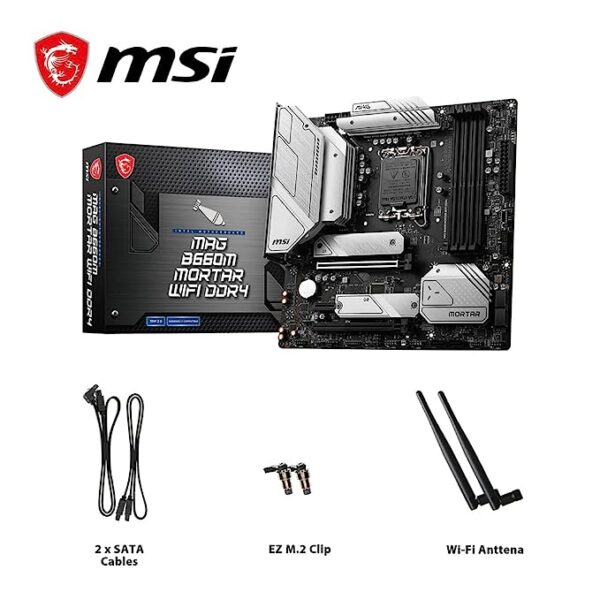 MSI MAG B660M Mortar MicroATX Gaming Motherboard LGA 1700 DDR4 (Intel Core 12th Gen Processors) - Image 6