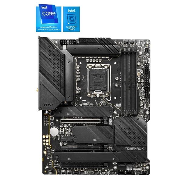 MSI MAG Z690 Tomahawk WiFi DDR4 Gaming Motherboard, ATX - Supports Intel Core 12th Gen Processors, LGA 1700-16 Duet Rail VRM 70A, Memory Boost 5200MHz/OC, 1 x PCIe 5.0 x16, 3 x M.2 Gen4,Wi-Fi 6, Black - Image 2