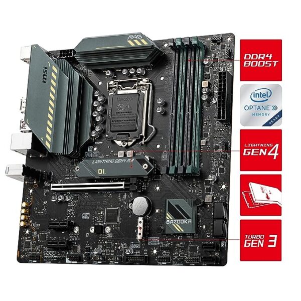 MSI MAG B560M Bazooka Micro-ATX Gaming Motherboard (10th11th Gen Intel Core, LGA 1200 Socket, DDR4, 5066+ MHz, 2 x M.2 Slots, USB 3.2 Gen 2, 2.5G LAN, DPHDMI) - Image 6