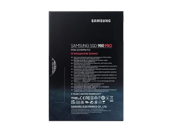 Samsung 980 PRO 1TB PCIe 4.0 NVME M.2 SSD (MZ-V8P1T0BW) - Image 2