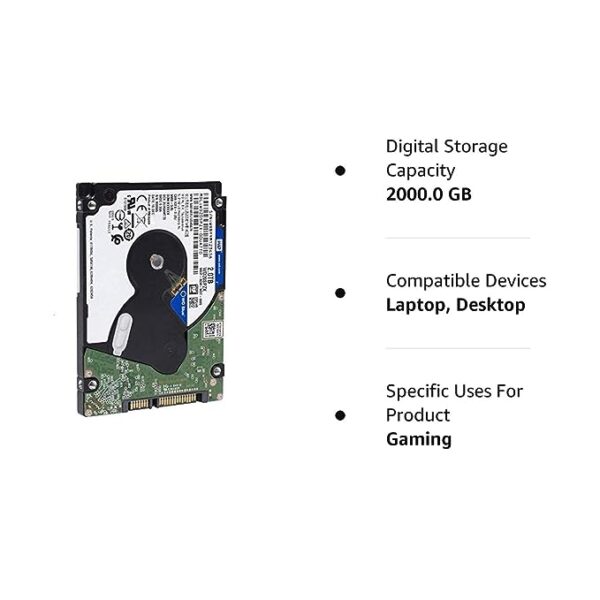 WD Western Digital 2TB 2.5 128MB SATA III Hard Drive for Laptops, PS4 (WD20SPZX) (2) - Image 3