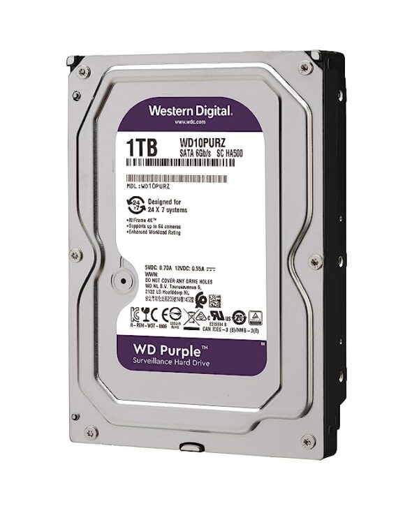 Western Digital WD Purple 1TB Surveillance Hard Drive (WD10PURZ) - Image 2