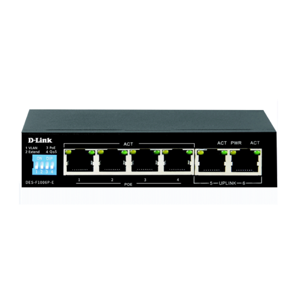 D-Link DES F1006P 4+2 PORT POE 10100 DES F1006P E